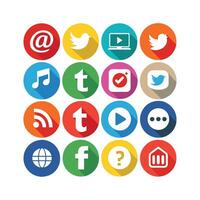 Social Media Icon Set Collection for Websites and Mobile Applications vector