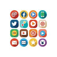 Social Media Icon Set Collection for Websites and Mobile Applications vector