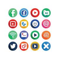 Social Media Icon Set Collection for Websites and Mobile Applications vector