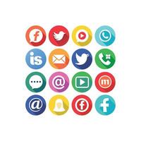 Social Media Icon Set Collection for Websites and Mobile Applications vector