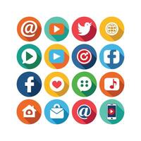 Social Media Icon Set Collection for Websites and Mobile Applications vector