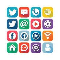 Social Media Icon Set Collection for Websites and Mobile Applications vector