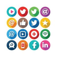 Social Media Icon Set Collection for Websites and Mobile Applications vector
