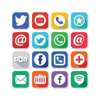 Social Media Icon Set Collection for Websites and Mobile Applications vector