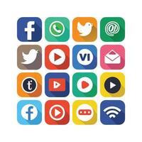 Social Media Icon Set Collection for Websites and Mobile Applications vector