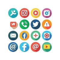 Social Media Icon Set Collection for Websites and Mobile Applications vector