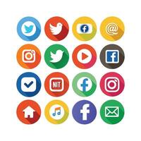 Social Media Icon Set Collection for Websites and Mobile Applications vector