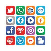 Social Media Icon Set Collection for Websites and Mobile Applications vector