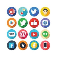 Social Media Icon Set Collection for Websites and Mobile Applications vector