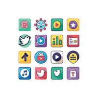 Social Media Icon Set Collection for Websites and Mobile Applications vector