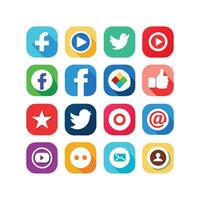 Social Media Icon Set Collection for Websites and Mobile Applications vector