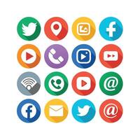 Social Media Icon Set Collection for Websites and Mobile Applications vector
