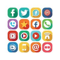 Social Media Icon Set Collection for Websites and Mobile Applications vector