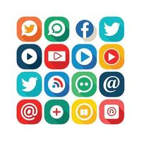 Social Media Icon Set Collection for Websites and Mobile Applications vector