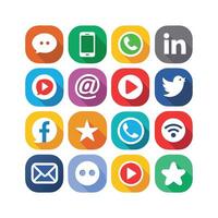 Social Media Icon Set Collection for Websites and Mobile Applications vector