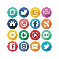 Social Media Icon Set Collection for Websites and Mobile Applications vector