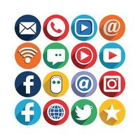 Social Media Icon Set Collection for Websites and Mobile Applications vector
