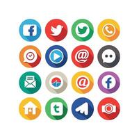 Social Media Icon Set Collection for Websites and Mobile Applications vector