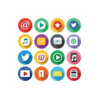Social Media Icon Set Collection for Websites and Mobile Applications vector