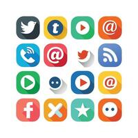 Social Media Icon Set Collection for Websites and Mobile Applications vector