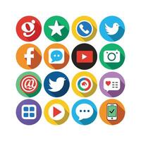 Social Media Icon Set Collection for Websites and Mobile Applications vector