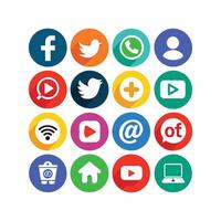 Social Media Icon Set Collection for Websites and Mobile Applications vector