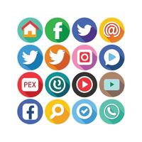 Social Media Icon Set Collection for Websites and Mobile Applications vector