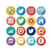 Social Media Icon Set Collection for Websites and Mobile Applications vector