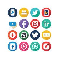 Social Media Icon Set Collection for Websites and Mobile Applications vector