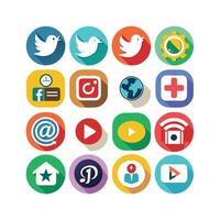 Social Media Icon Set Collection for Websites and Mobile Applications vector