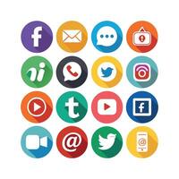 Social Media Icon Set Collection for Websites and Mobile Applications vector