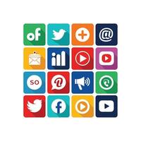 Social Media Icon Set Collection for Websites and Mobile Applications vector