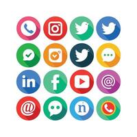 Social Media Icon Set Collection for Websites and Mobile Applications vector