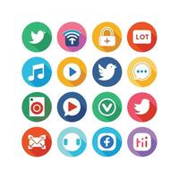 Social Media Icon Set Collection for Websites and Mobile Applications vector