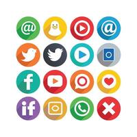 Social Media Icon Set Collection for Websites and Mobile Applications vector
