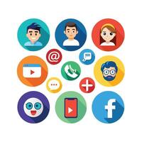 Social Media Icon Set Collection for Websites and Mobile Applications vector