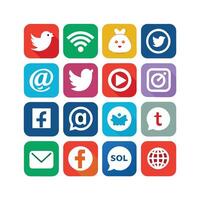Social Media Icon Set Collection for Websites and Mobile Applications vector