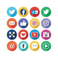 Social Media Icon Set Collection for Websites and Mobile Applications vector