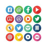 Social Media Icon Set Collection for Websites and Mobile Applications vector