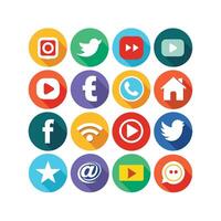 Social Media Icon Set Collection for Websites and Mobile Applications vector
