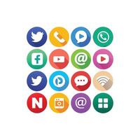 Social Media Icon Set Collection for Websites and Mobile Applications vector