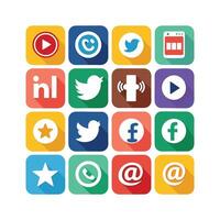 Social Media Icon Set Collection for Websites and Mobile Applications vector