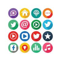 Social Media Icon Set Collection for Websites and Mobile Applications vector