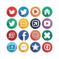 Social Media Icon Set Collection for Websites and Mobile Applications vector