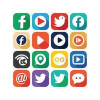 Social Media Icon Set Collection for Websites and Mobile Applications vector