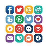 Social Media Icon Set Collection for Websites and Mobile Applications vector
