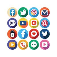 Social Media Icon Set Collection for Websites and Mobile Applications vector