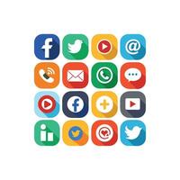 Social Media Icon Set Collection for Websites and Mobile Applications vector