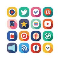 Social Media Icon Set Collection for Websites and Mobile Applications vector