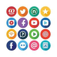 Social Media Icon Set Collection for Websites and Mobile Applications vector